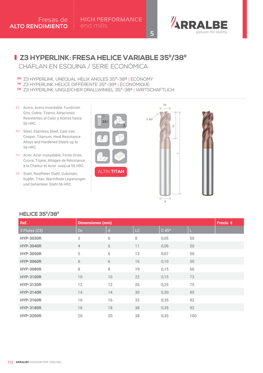Eco UNI-VHM Fräser Z3 Lang